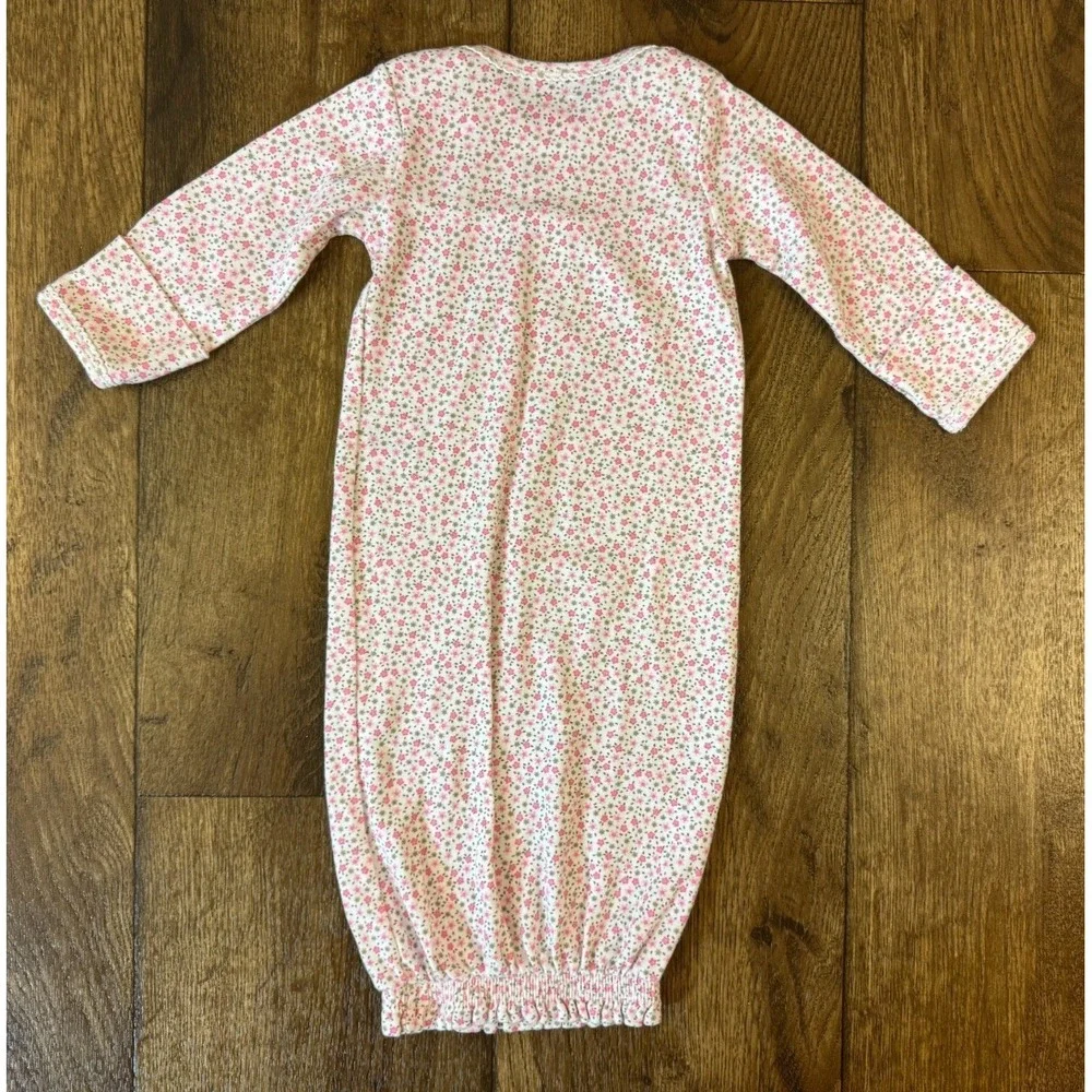 Vintage Carters Baby Girl Sleep Gown 3 Months Floral Sheep Lamb Pink Outfit
